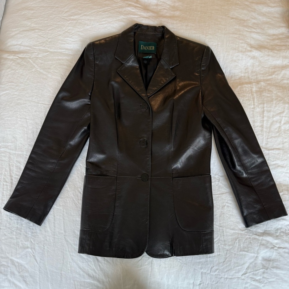 Vintage Danier Women's Black Leather Jacket Size S